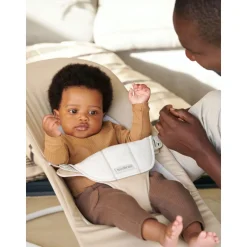 Transat bébé balance soft coton et jersey beige et gris cadre gris clair