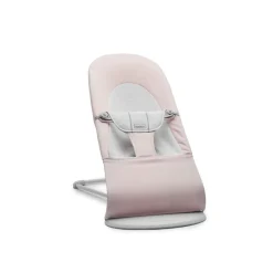 Transat bébé balance soft tissé et jersey rose clair et gris