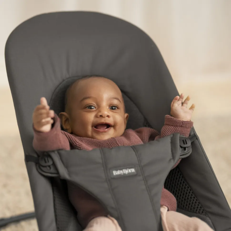 Transat bébé balance soft tissé jersey tri fabric gris foncé