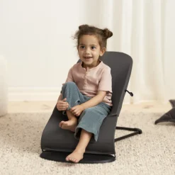 Transat bébé balance soft tissé jersey tri fabric gris foncé