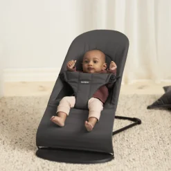 Transat bébé balance soft tissé jersey tri fabric gris foncé