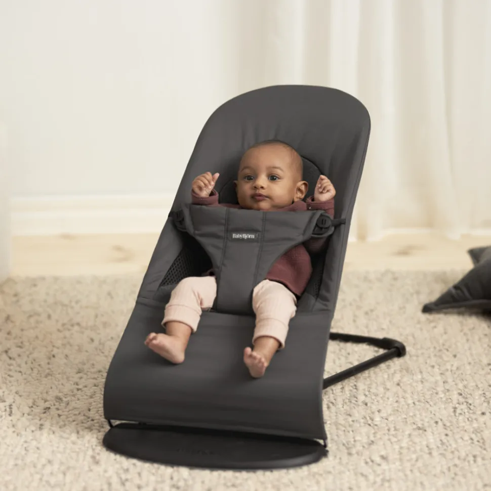 Transat bébé balance soft tissé jersey tri fabric gris foncé