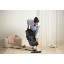 Transat bébé balance soft tissé jersey tri fabric gris foncé