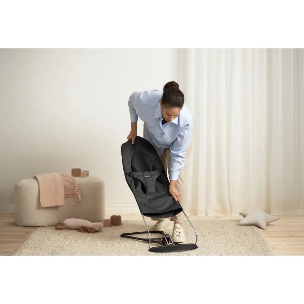 Transat bébé balance soft tissé jersey tri fabric gris foncé
