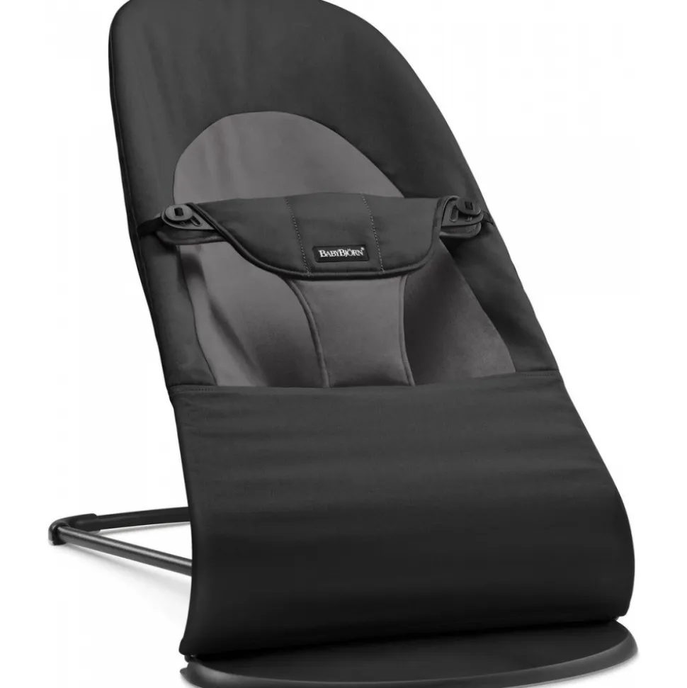 Transat bébé balance soft tissé noir et gris foncé