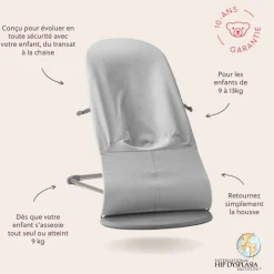 Transat bébé bliss coton gris clair