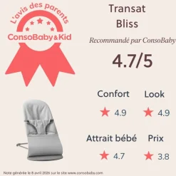 Transat bébé bliss coton gris clair