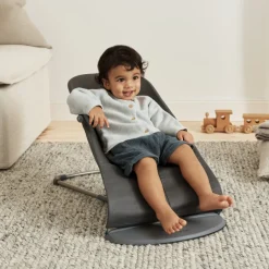 Transat bébé bliss coton matelassé pétale anthracite