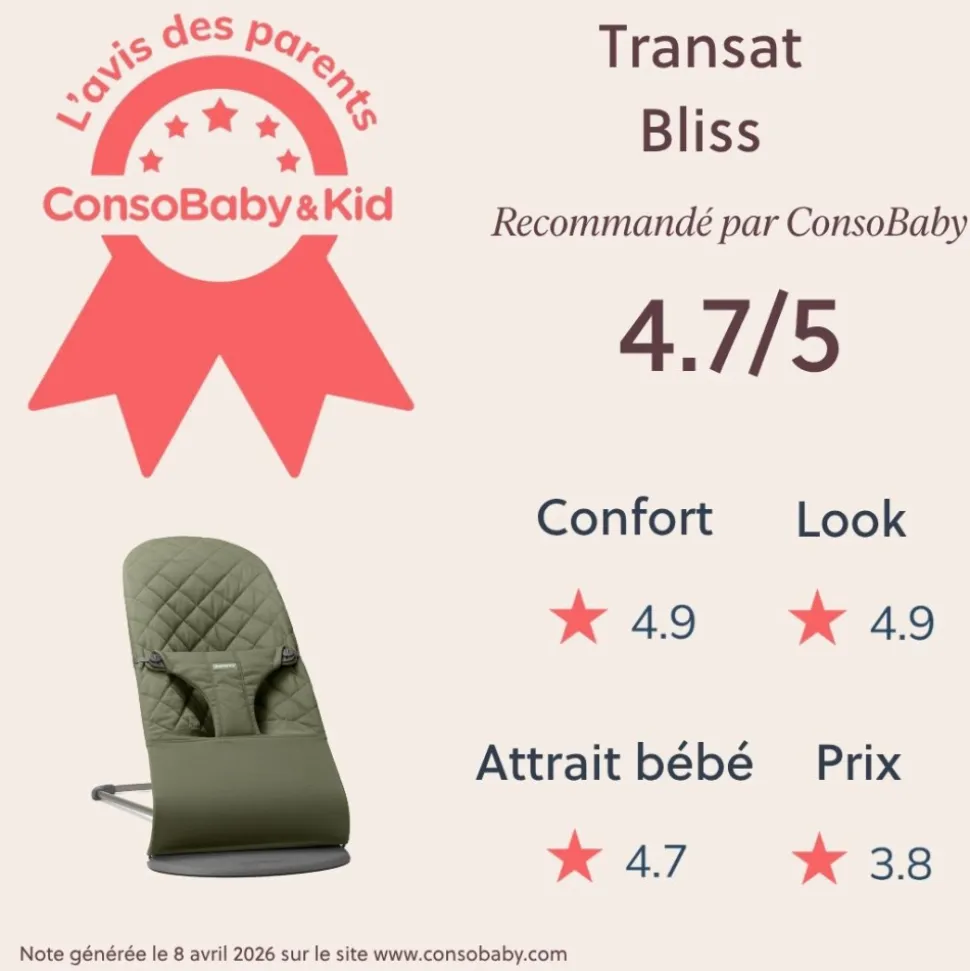 Transat bébé bliss coton matelassé classique vert foncé