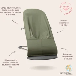 Transat bébé bliss coton matelassé pétale vert foncé