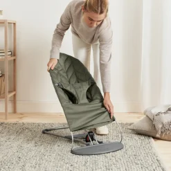 Transat bébé bliss coton matelassé pétale vert foncé