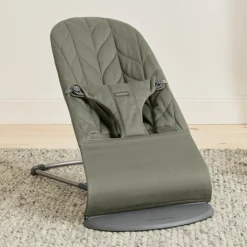 Transat bébé bliss coton matelassé pétale vert foncé