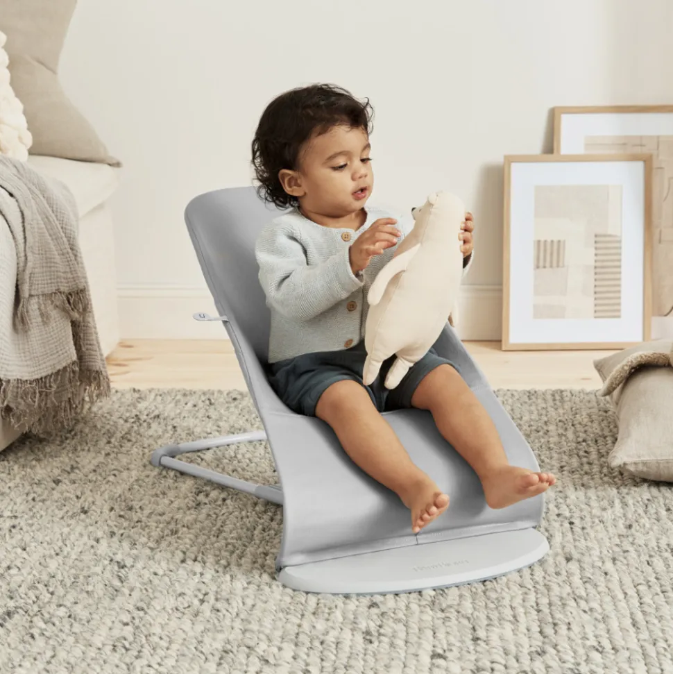 Transat bébé bliss coton matelassé pétale gris clair