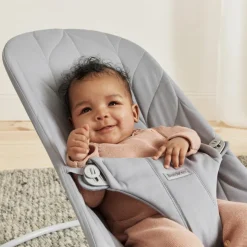Transat bébé bliss coton matelassé pétale gris clair