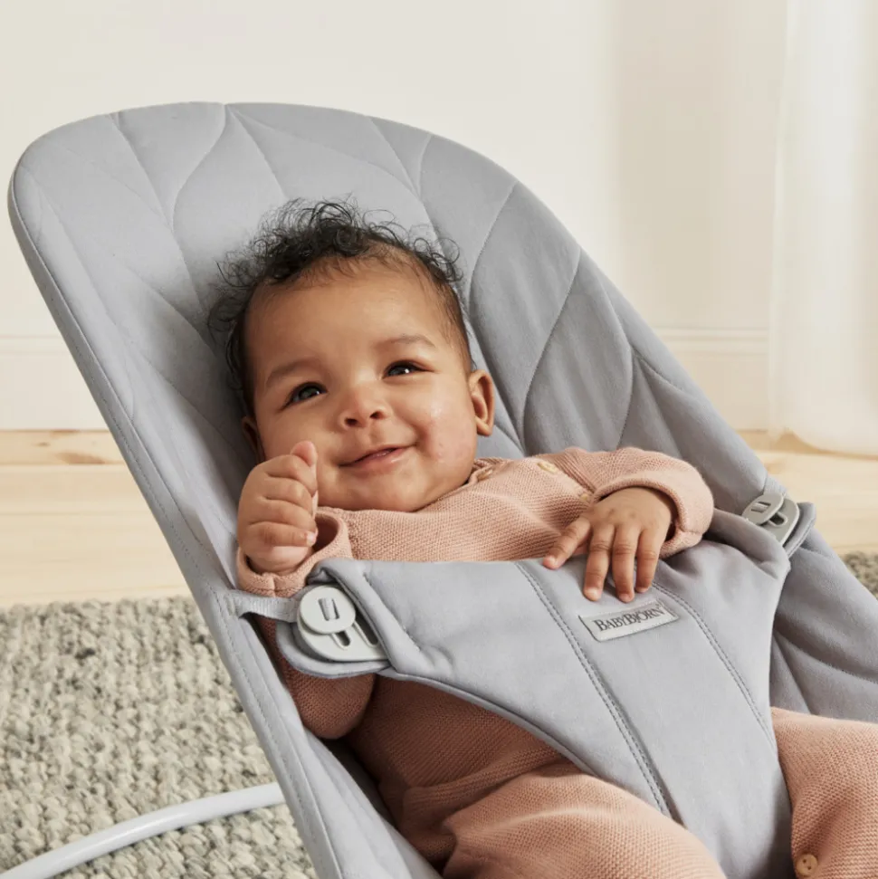 Transat bébé bliss coton matelassé pétale gris clair