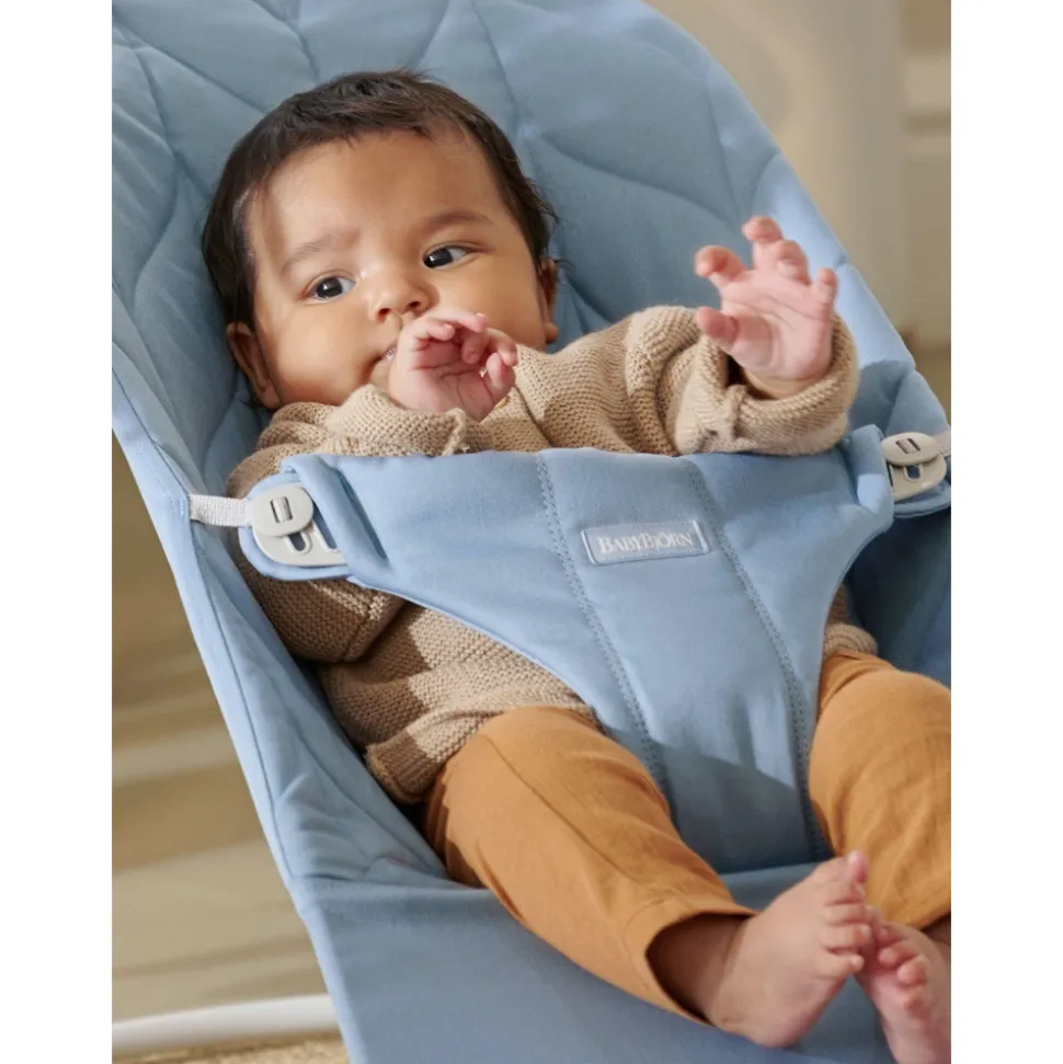 Transat bébé bliss coton matelassé pétale bleu