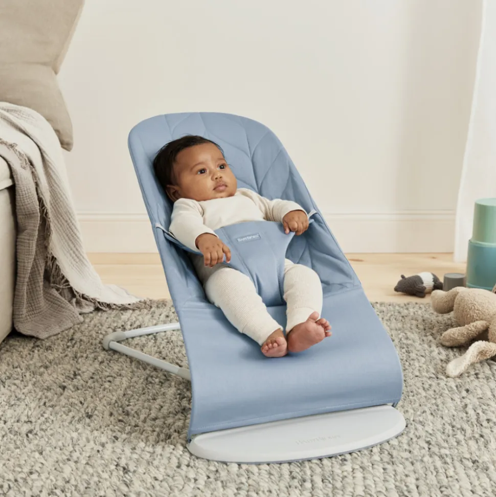 Transat bébé bliss coton matelassé pétale bleu