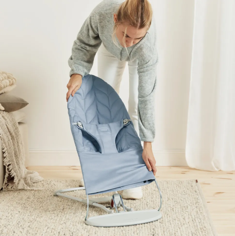 Transat bébé bliss coton matelassé pétale bleu