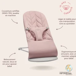 Transat bébé bliss coton matelassé pétale rose poudré