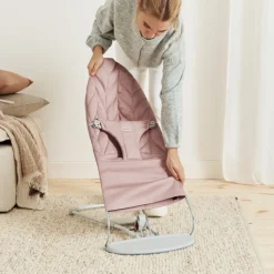 Transat bébé bliss coton matelassé pétale rose poudré