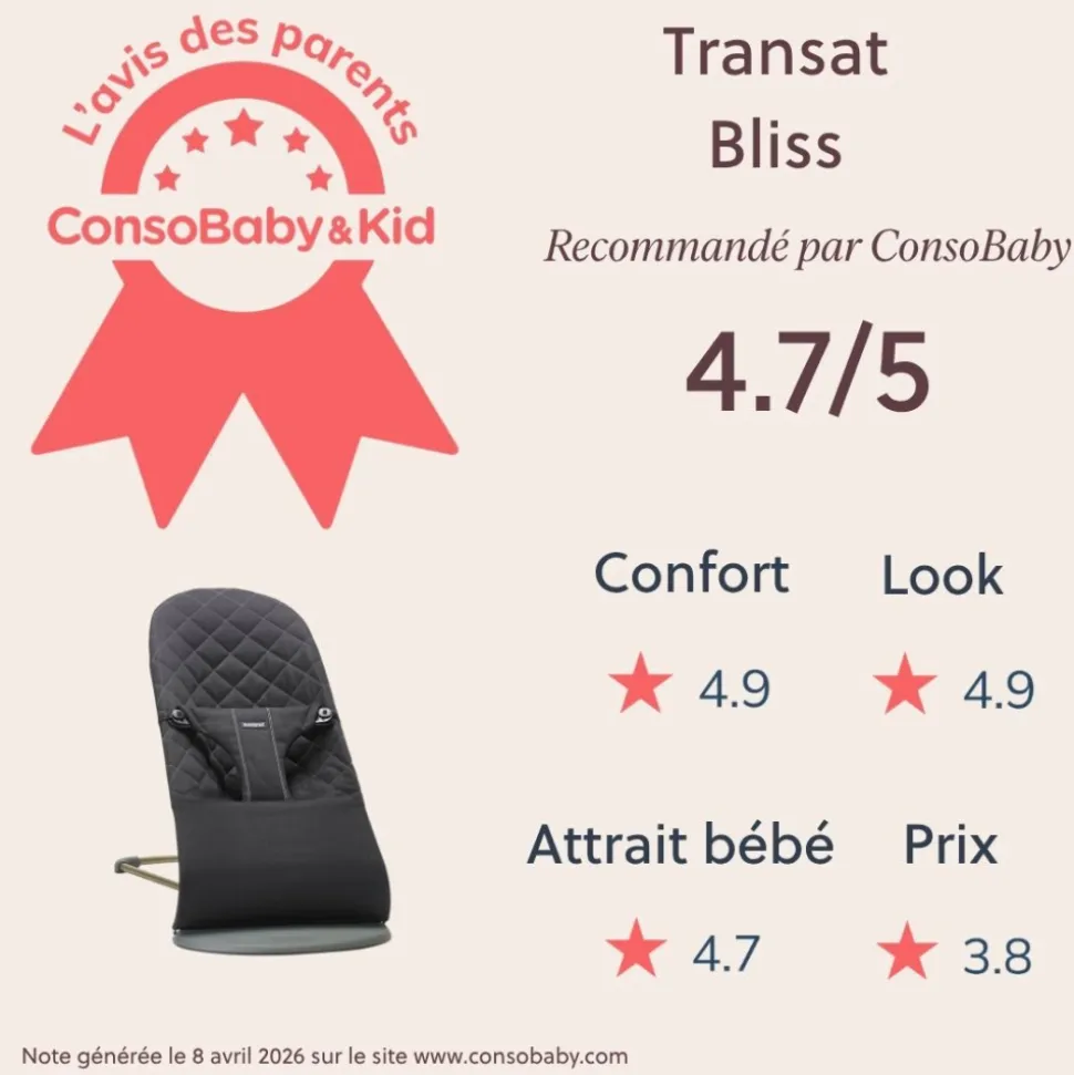 Transat bébé bliss coton noir