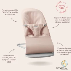 Transat bébé bliss coton rose clair