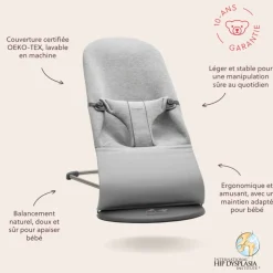 Transat bébé bliss jersey 3d gris clair