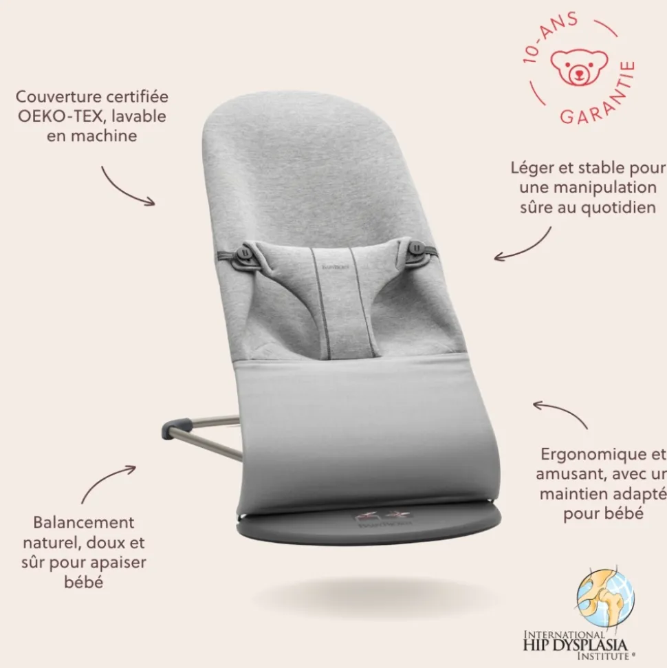 Transat bébé bliss jersey 3d gris clair