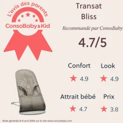 Transat bébé bliss mesh gris-beige