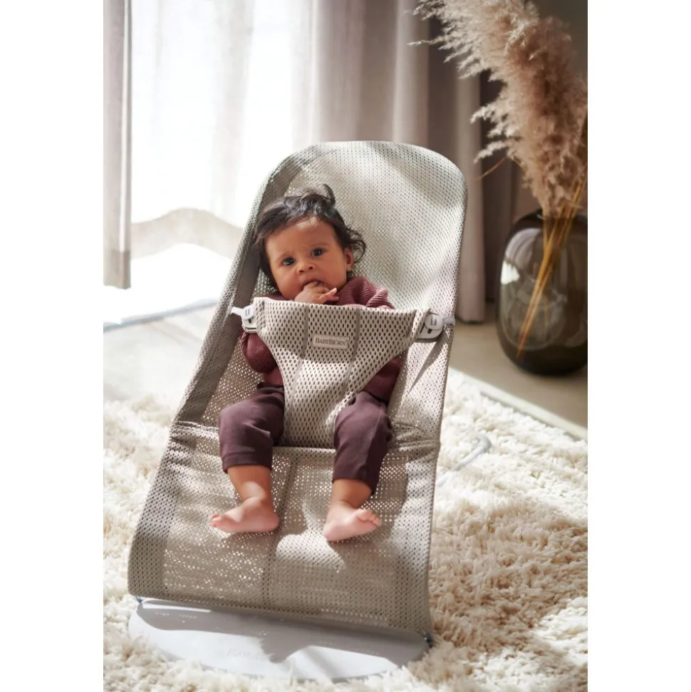 Transat bébé bliss mesh gris-beige