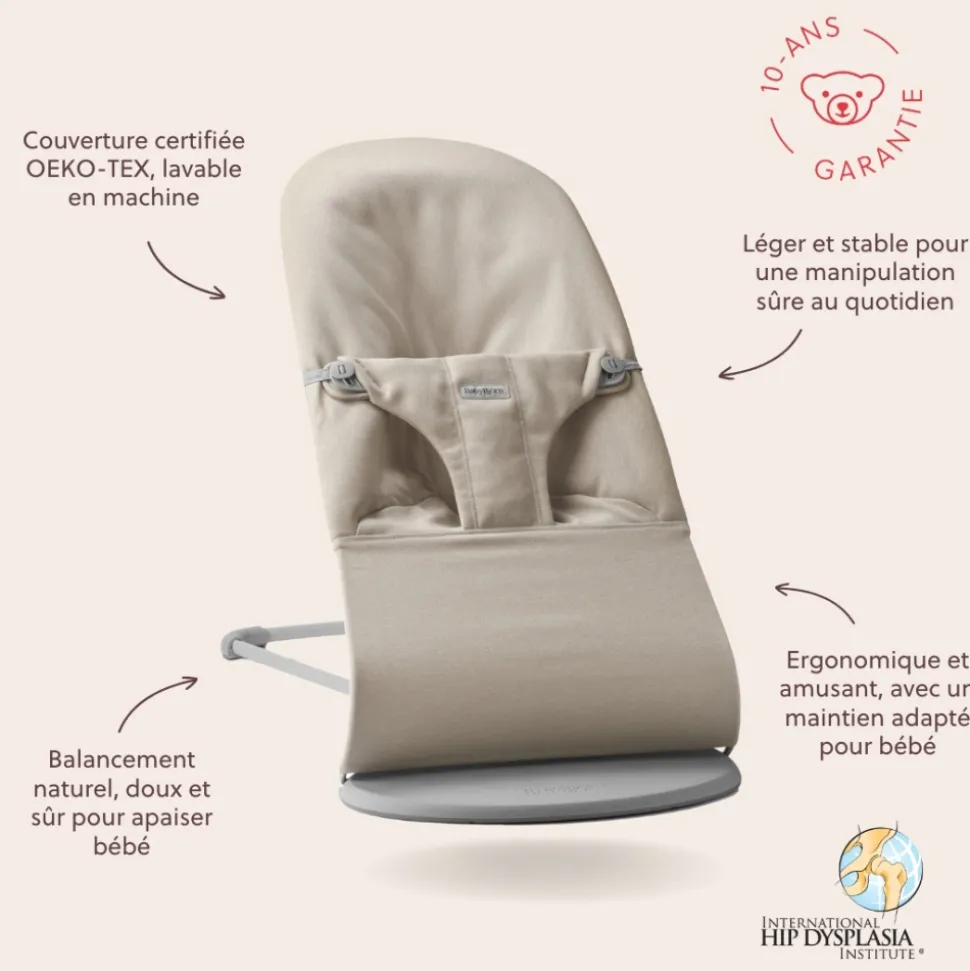 Transat bébé bliss mélange tissé chiné beige clair