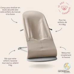 Transat bébé bliss mélange tissé chiné beige clair
