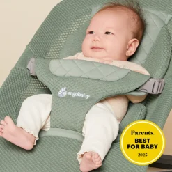 Transat bébé evolve en tissu mesh vert sauge