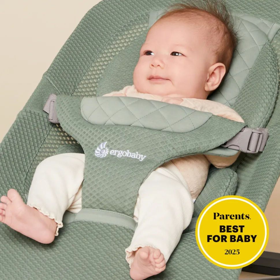 Transat bébé evolve en tissu mesh vert sauge