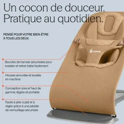 Transat bébé evolve en tissu mesh crème