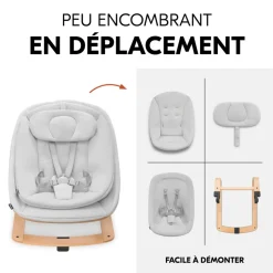 Transat bébé pour chaise haute arketa bouncer eco light-grey