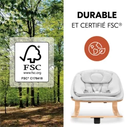 Transat bébé pour chaise haute arketa bouncer eco light-grey