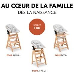 Transat bébé pour chaise haute arketa bouncer eco light-grey