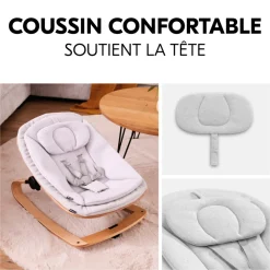 Transat bébé pour chaise haute arketa bouncer eco light-grey