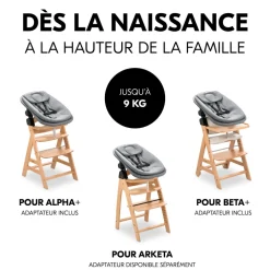Transat bébé pour chaise haute arketa bouncer dark grey melange