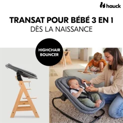 Transat bébé pour chaise haute arketa bouncer dark grey melange