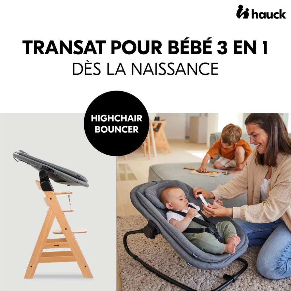 Transat bébé pour chaise haute arketa bouncer dark grey melange