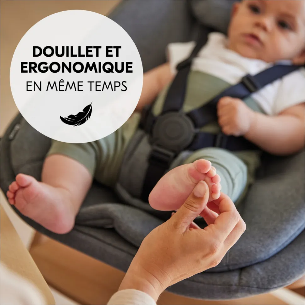 Transat bébé pour chaise haute arketa bouncer dark grey melange