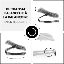 Transat bébé pour chaise haute arketa bouncer dark grey melange