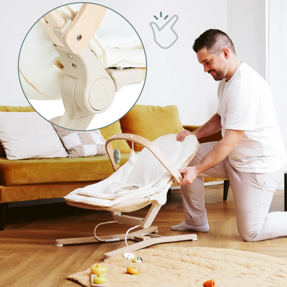 Transat bébé évolutif swoon flow bois + arche de jeux