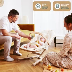 Transat bébé évolutif swoon flow bois + arche de jeux