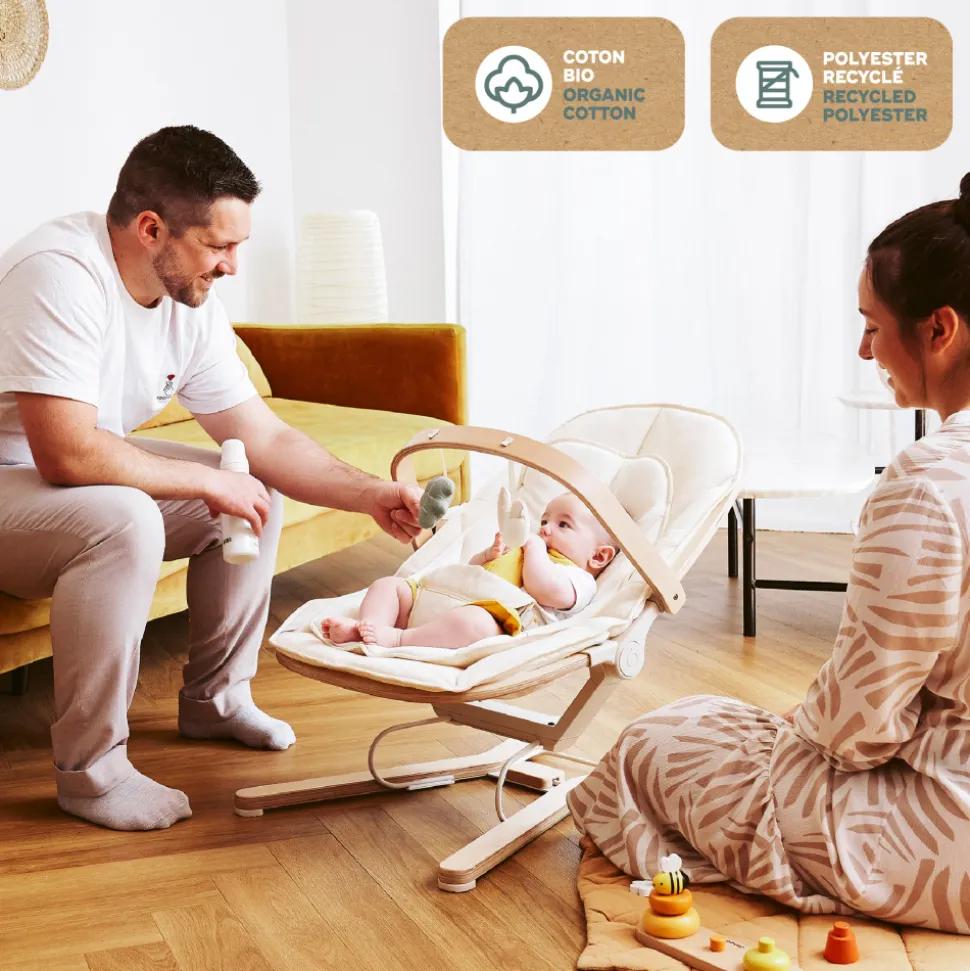 Transat bébé évolutif swoon flow bois + arche de jeux