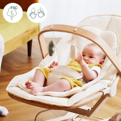 Transat bébé évolutif swoon flow bois + arche de jeux