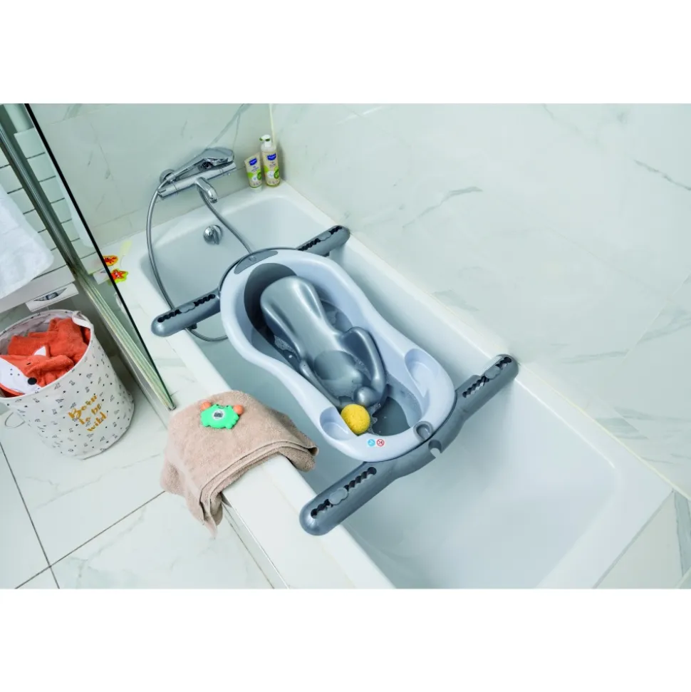Transat de bain nouveau-né gris