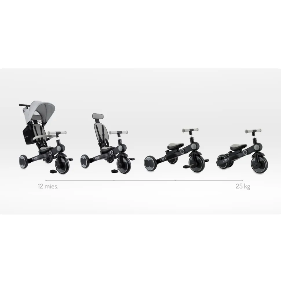 Tricycle 4 en 1 pliable solivia gris